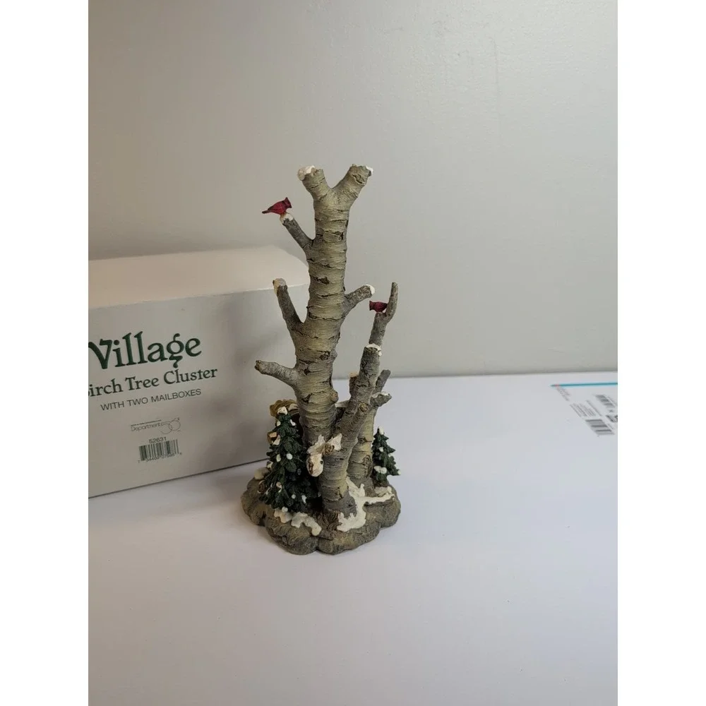 Dept‎ 56 Village Birch Tree Cluster with Two Mailboxes #52631 EUC
